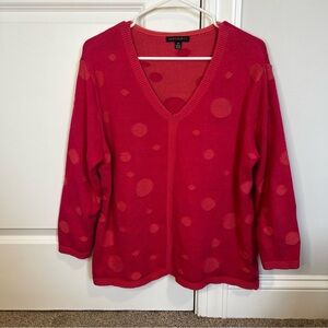Park Hurst Women’s Size Large Knit Sweater Valentines Day 100 % Cotton Pink